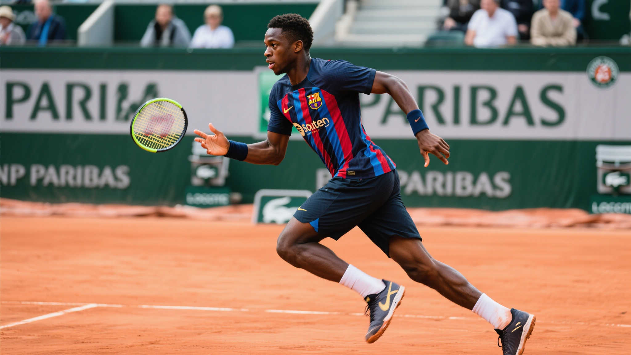 作为巴塞罗那足球俱乐部的重要成员，登贝莱以其卓越的